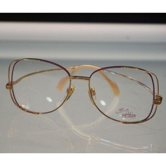 Metzler Germany Signee Eyeglasses Frames Pink Gold Vintage 1970 Demo Lens 56-17 - Picture 9 of 10